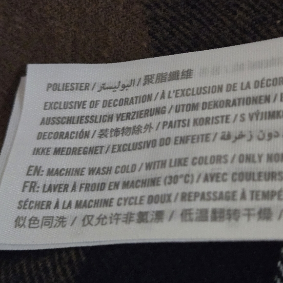 Hollister Women's L Hooded Split Plaid Shacket TwoTone Colorblock Cotton Flannel - Picture 11 of 16